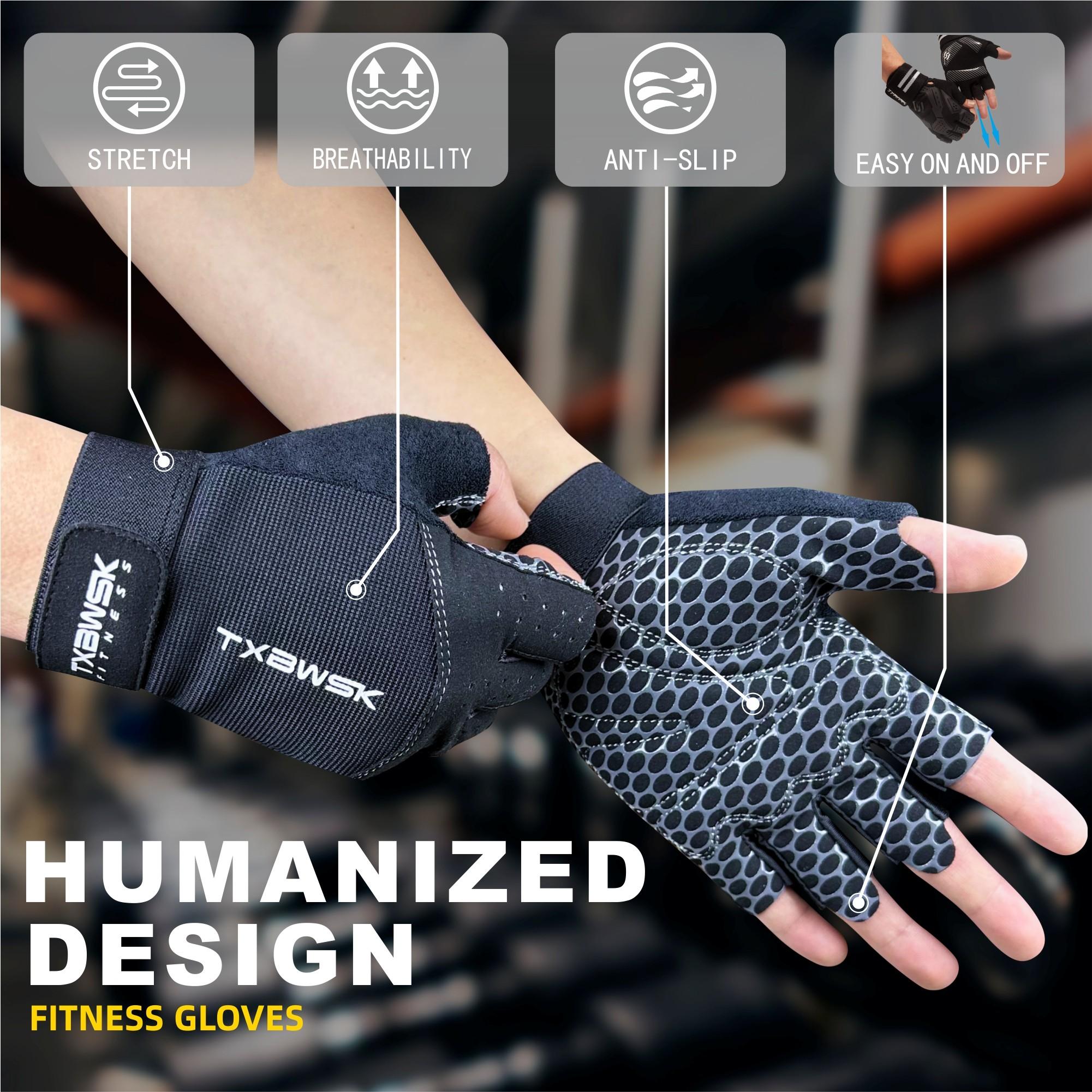 Fitness Gloves with Wrist Support, Full Palm Coverage, Enhanced Grip, Ideal for Training, Pull-Ups, Weightlifting, Unisex