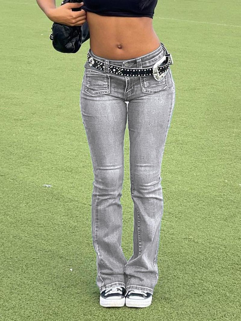 NVFelix Women's Wide Leg Jeans Low Rise Stretchy Straight Leg Jeans Loose Trendy Denim Pants With Pocket