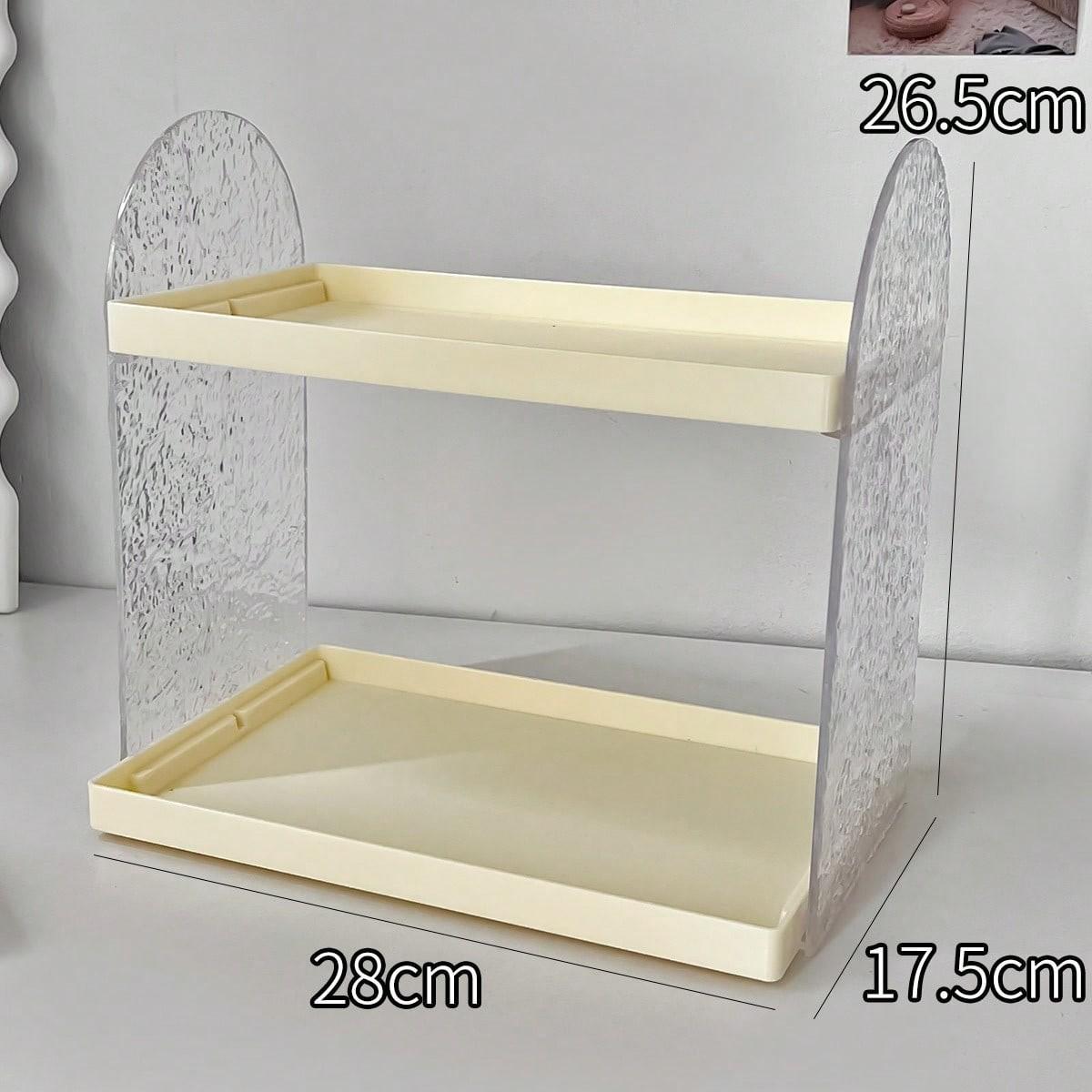 Acrylic Makeup Display Stand & Beauty Storage Box, Iceberg Pattern Cosmetic Organizer, Transparent Layered Desktop Holder, Bathroom Accessories