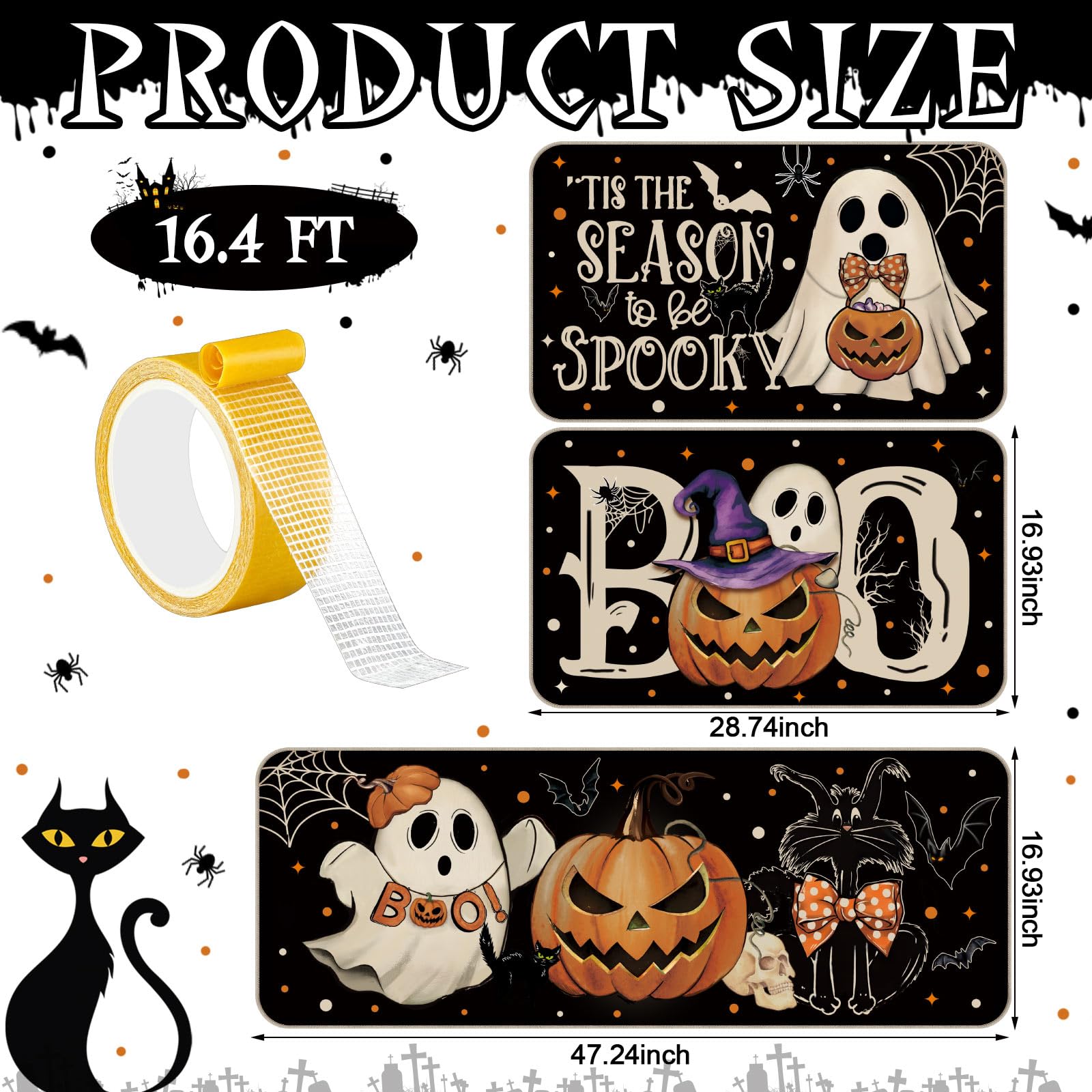 Halloween Kitchen Mat Ghost Rug Welcome Door Mat Halloween Decor Ghost Decor Non Slip Mat for Kitchen Bathroom Home Door Bedroom, Halloween Party Decorations Halloween Kitchen Mat Ghost Rug Welcome Door Mat Halloween Decor Ghost Decor Non Slip Mat for Kitchen Bathroom Home Door Bedroom, Halloween Party Decorations