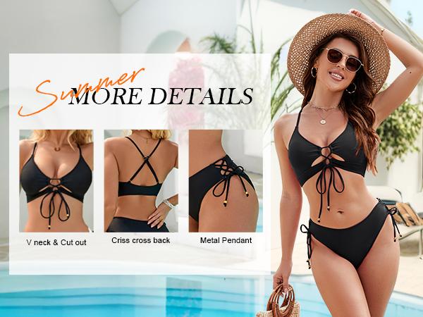 Blooming Jelly Curvy Cutout String Bathing Suit Womens Two Piece Bikini Sets