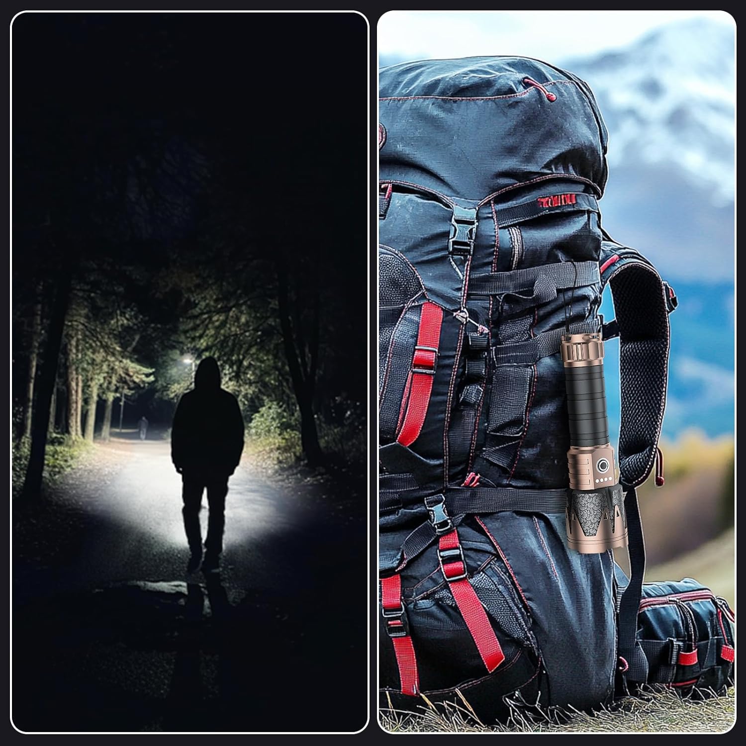 SKYFIRE LED Flashlights High Lumens, Super Bright Flashlights, Zoomable,Five Modes,Waterproof Flash Light for Camping Essentials,Outdoor,Home,Father's Day Gifts