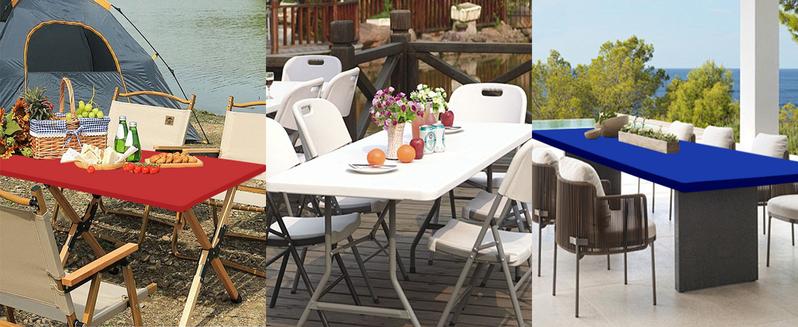 6 Pack Picnic Table Cover Fitted Tablecloth for 6 Foot Rectangle Tables Elastic Waterproof Stretch Washable Patio Folding Outdoor Spandex Table Cloth for Camping Banquet and Parties (Black,30" x 72")