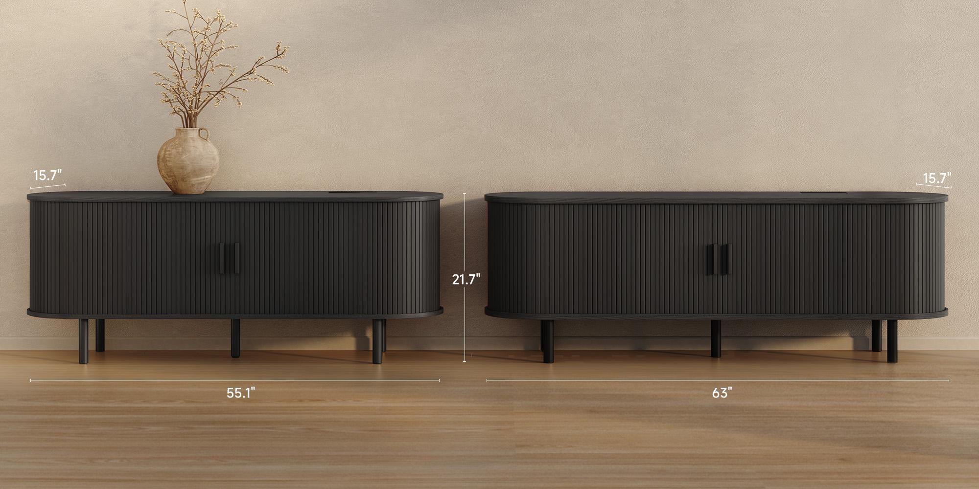 【SPOTLIGHT DAY】ONBRILL Modern Wood TV Stand with Storage and Shelves to Fit up to 80" TVs, Living Room Furniture