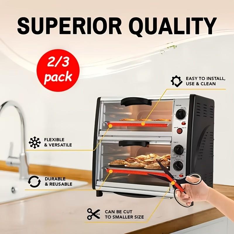 2-Pack Oven Rack Edge Protectors, Heat Resistant, Burn Proof, Kitchen Safety Tools, RV Kitchen Counter Enhancements, Protective Strip