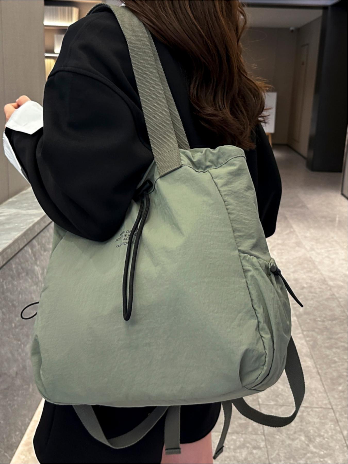 Multifunctional 3-way drawstring bag, lightweight canvas, large capacity, can be used as a backpack, shoulder bag, handbag, Sling backpack, versatile in multiple colors, suitable for commuting, casual wear, and everyday use, ideal for school, work