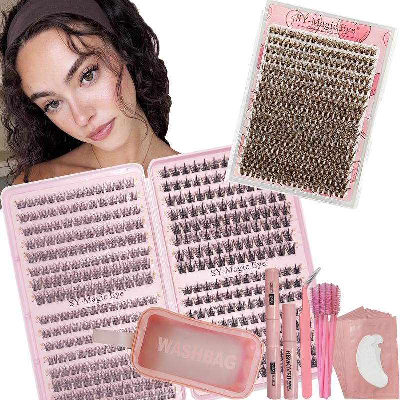 2 Box Pack 704/720/736 Cluster False Eyelashes Set, Natural Look, Brown color 40D, 8-16mm Mixed Length, DIY Single Cluster Lashes, Natural Look & Wispy & Ultra Soft & Super Light For Daily Life & Party & Music Festival