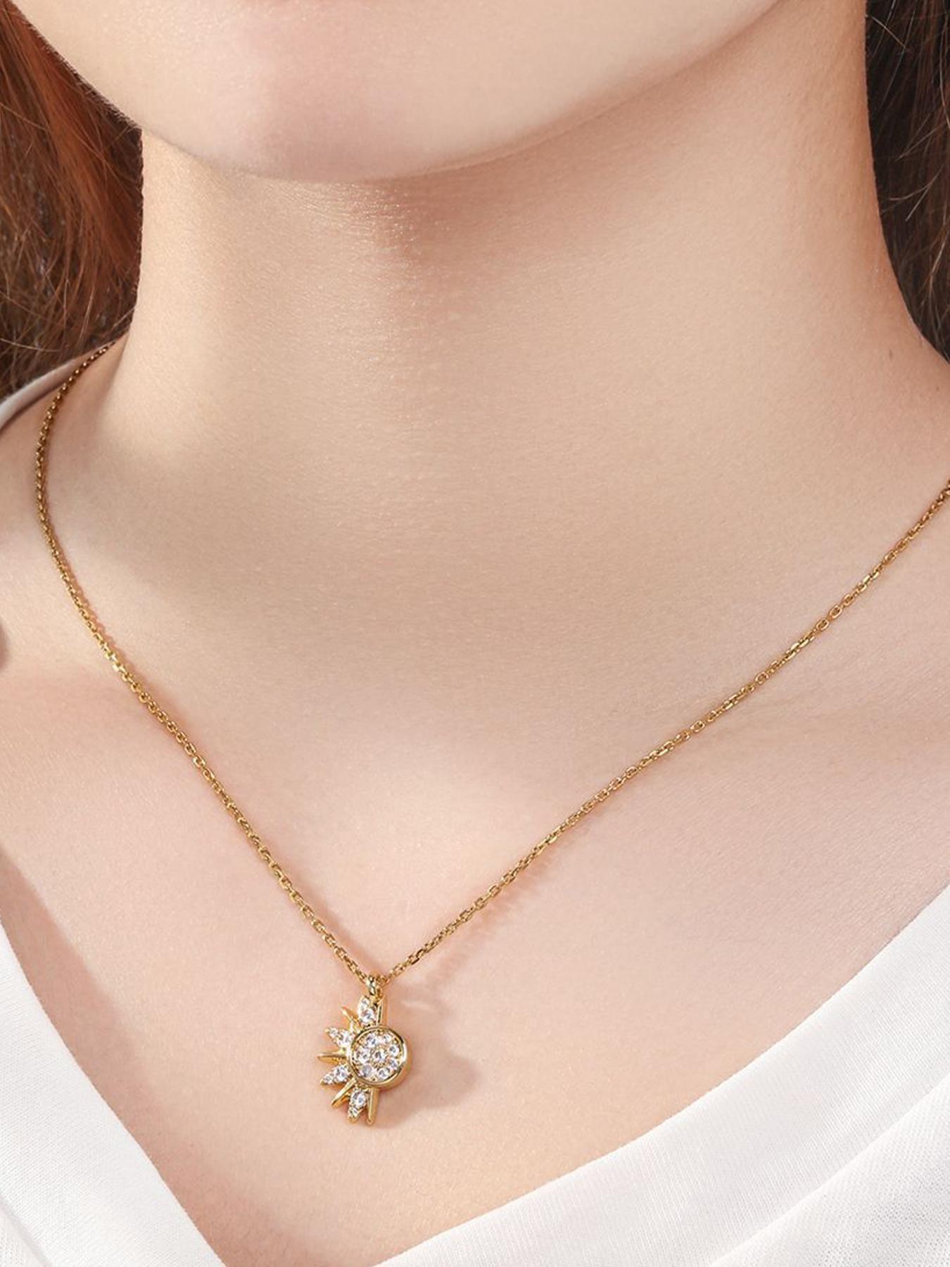 Couple Necklace European Style Trendy Creative Stackable Sun Moon Pendant, Vintage Two-In-One Affordable Jewelry for Lovers and Friends