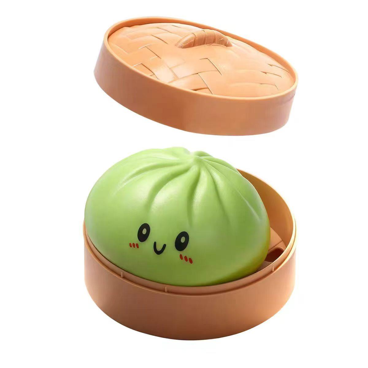 Simulation Steamer Baozi Stress Relief Toy, Colorful Smile Face, Quick Rebound, Large Baozi, Fun Squeeze Toy for Relaxation