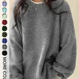 Women's Drop Shoulder Split Hem Sweater, Casual Long Sleeve Round Neck Jumper, Women's Knitwear Top for Fall & Winter, Sweaters for Women