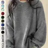 Women's Drop Shoulder Split Hem Sweater, Casual Long Sleeve Round Neck Jumper, Women's Knitwear Top for Fall & Winter, Sweaters for Women
