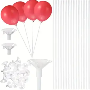 60pcs Balloon Sticks Set, Includes Long Balloon Sticks, Balloon Holders, Cup Decorations, Perfect for Parties, Weddings, Birthdays