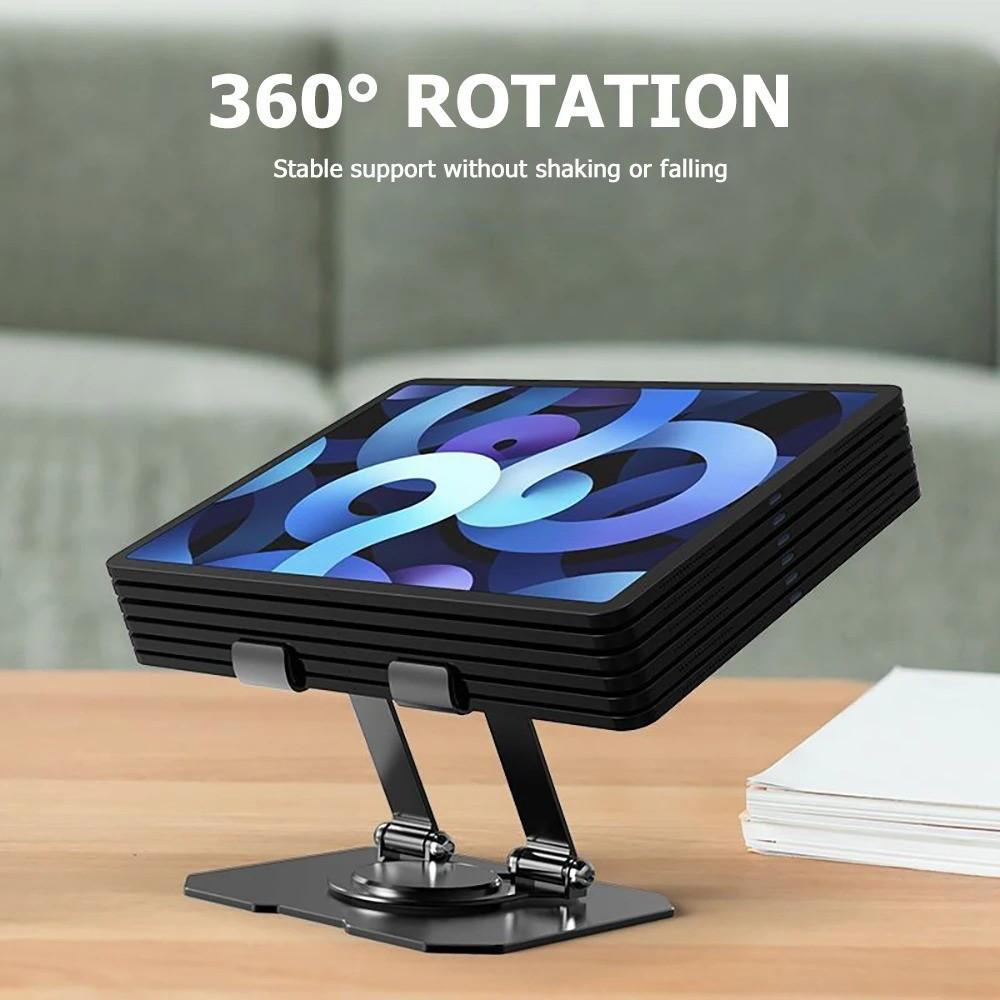 360 Degree Metal Desktop Stand, Laptop Stand, Computer Stand, Foldable and Adjustable Ergonomic Design, Durable Aluminum Alloy Structure, Ideal for Office Use