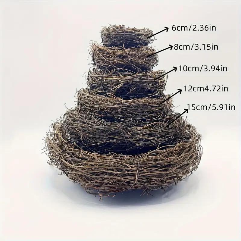 2pcs Handmade Natural Material Bird Nest Models, Garden Courtyard Home Party Wedding Decor Gifts, Desktop Ornament for Bird Lovers