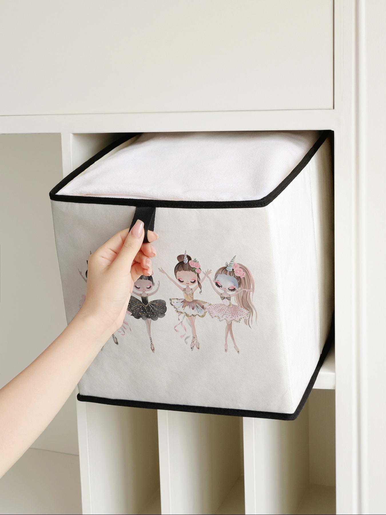 Dancing Girls Print Open Storage Box, Stackable Drawer Organizer, Durable Multi-Functional Design for Home Dorm Room Organization