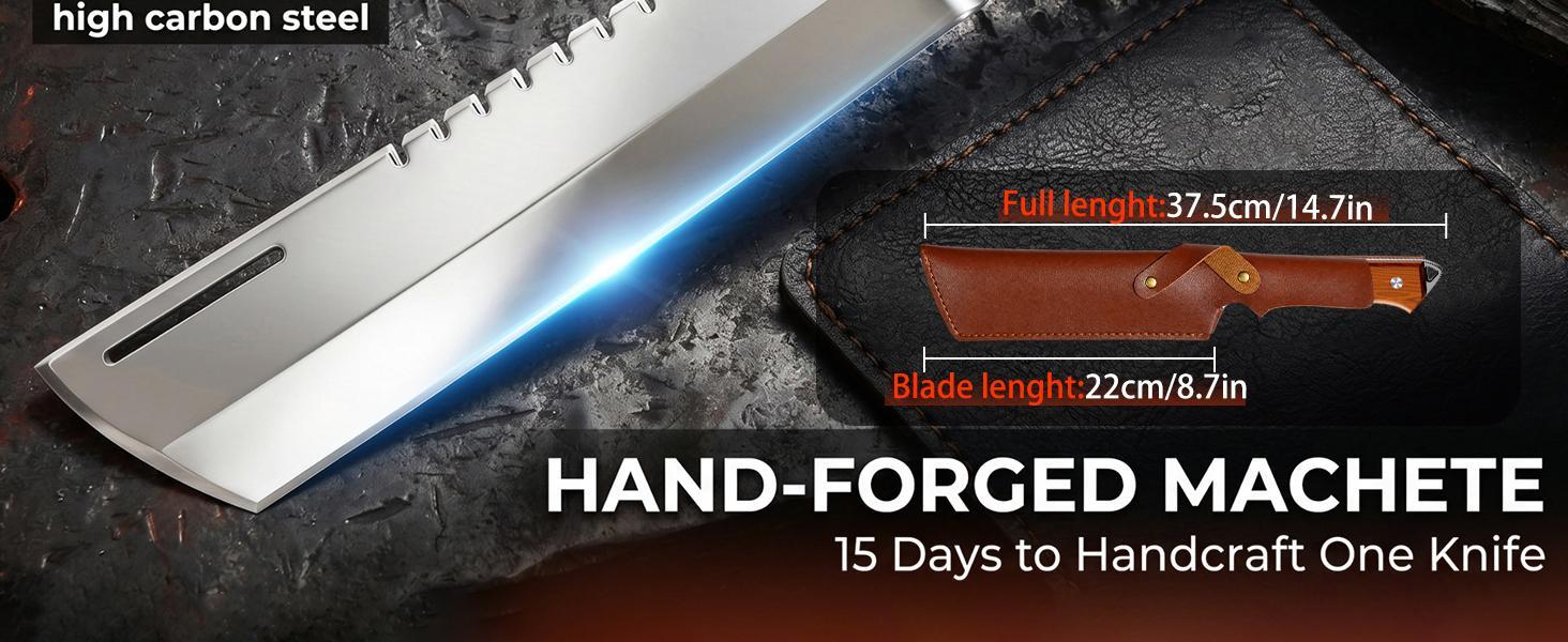 Heavy Duty Machete with Sheath, Full Tang Camping Machete with Wood Handle for Cutting Trees, Bushcraft, Hunting & Yard Work Heavy Duty Machete with Sheath, Full Tang Camping Machete with Wood Handle for Cutting Trees, Bushcraft, Hunting & Yard Work