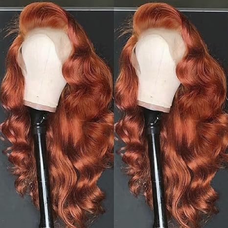 Bling Hair 180% Density Ginger Color Lace Front Wigs Human Hair Pre Plucked 13x4/6 Body Wave Copper Human Hair Lace Front Wigs for Women