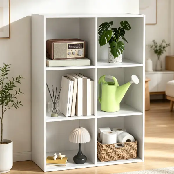 Cube Storage Organizer with Removable Back Panels, Open Bookshelf Display Cabinet, MDF Multi-Functional Shelf for Books, Toys, Vinyl, Living Room, Bedroom, Entrance Hall