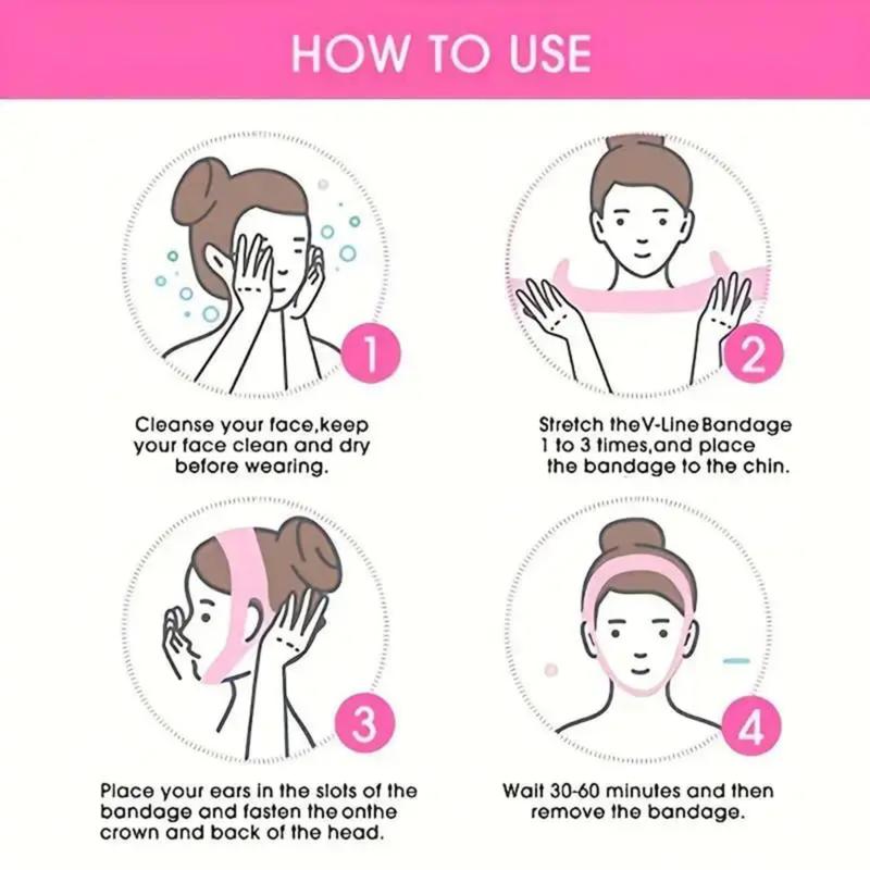 V Line Face Lifting Strap for Double Chin Reduction, Adjustable Sculpting Mask Band, Skincare Tool for Jawline Contouring for Men and Women.