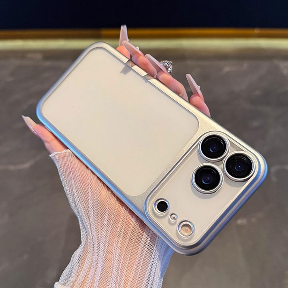 Sleek  Protective PC Matte Electroplated Case for iPhone 14 15 16 17   Full Coverage  Black Silver Orange Navy