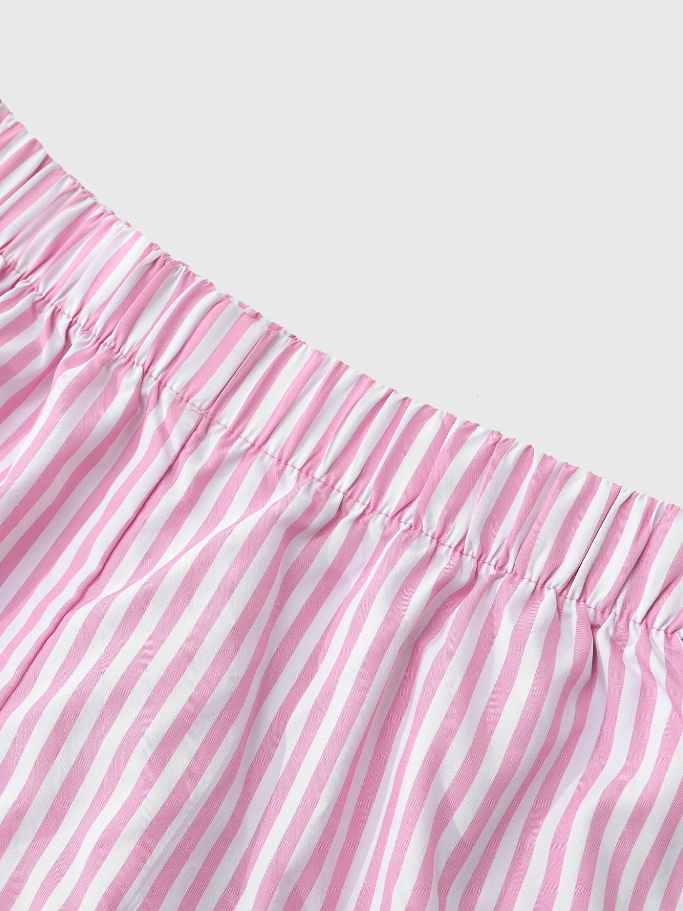 Women's Cherry Print Short Sleeve Set, Summer Beach Casual, Cherry Bomb Letter Print T-Shirt + Striped Shorts