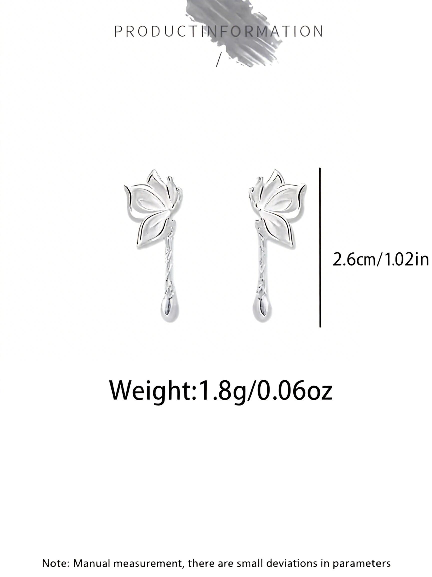 925 Sterling Silver Butterfly Hollow Out Fringe Earrings, Simple and Versatile, Perfect for Daily Wear and Parties