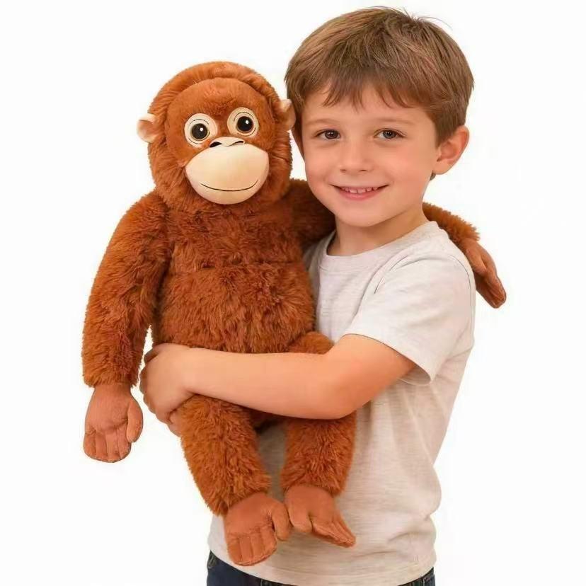Gorilla Plush Toy Long-Armed Monkey Doll, Baby Comfort Pillow, Soft Filled Animal, Perfect Gift for Kids, Cuddly and Adorable