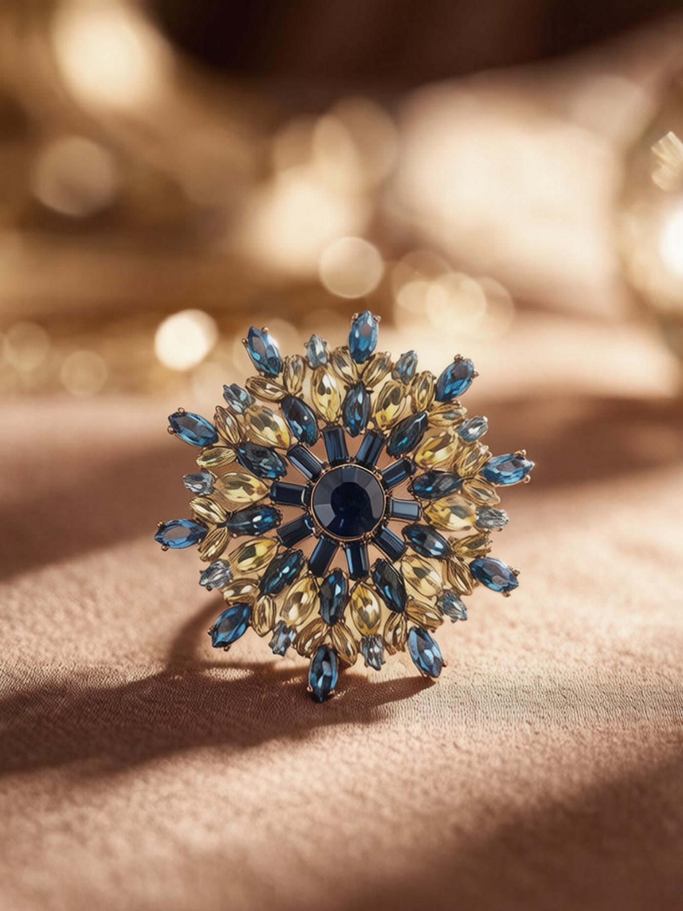 A fashionable and elegant snowflake shaped brooch, suitable for daily wear, vacation dates, and other occasions, and also a surprising and exquisite small gift.