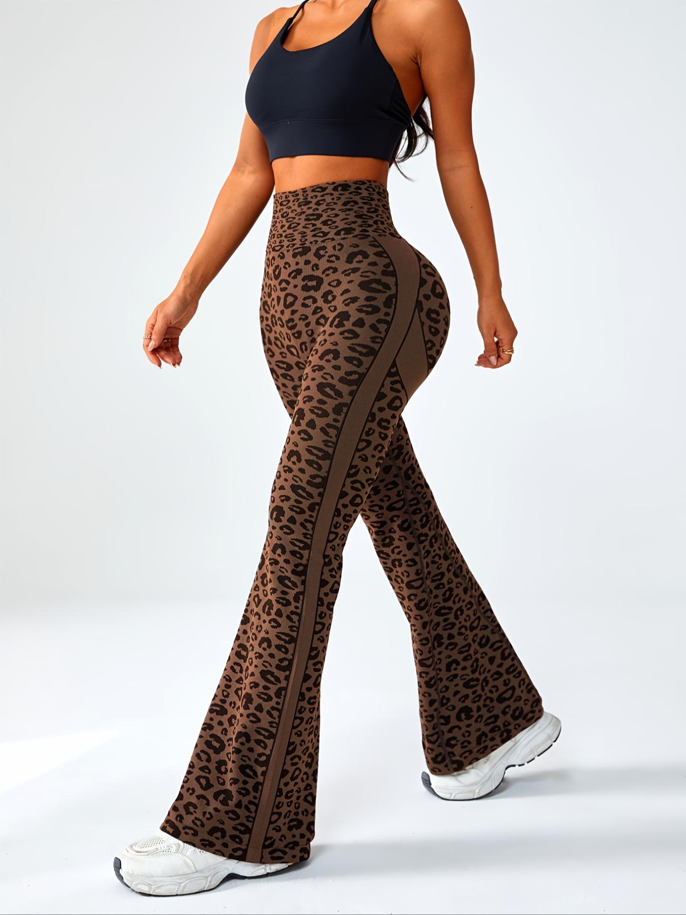 Women's Seamless Leopard Print High-Waisted Yoga Pants, Scrunch Sports Leggings, Tight-Fit Sportswear for All Seasons, Stylish & Comfortable Workout Bottoms