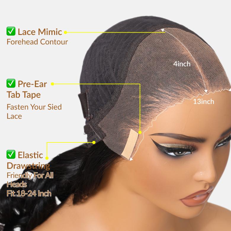 Sunber Blonde with Brown Roots Side Part Blunt Short Bob Wigs 7x5 Glueless Human Hair Wigs Straight Shoulder length Pre Cut Lace Invisible Knots Front Wigs Put on and Go