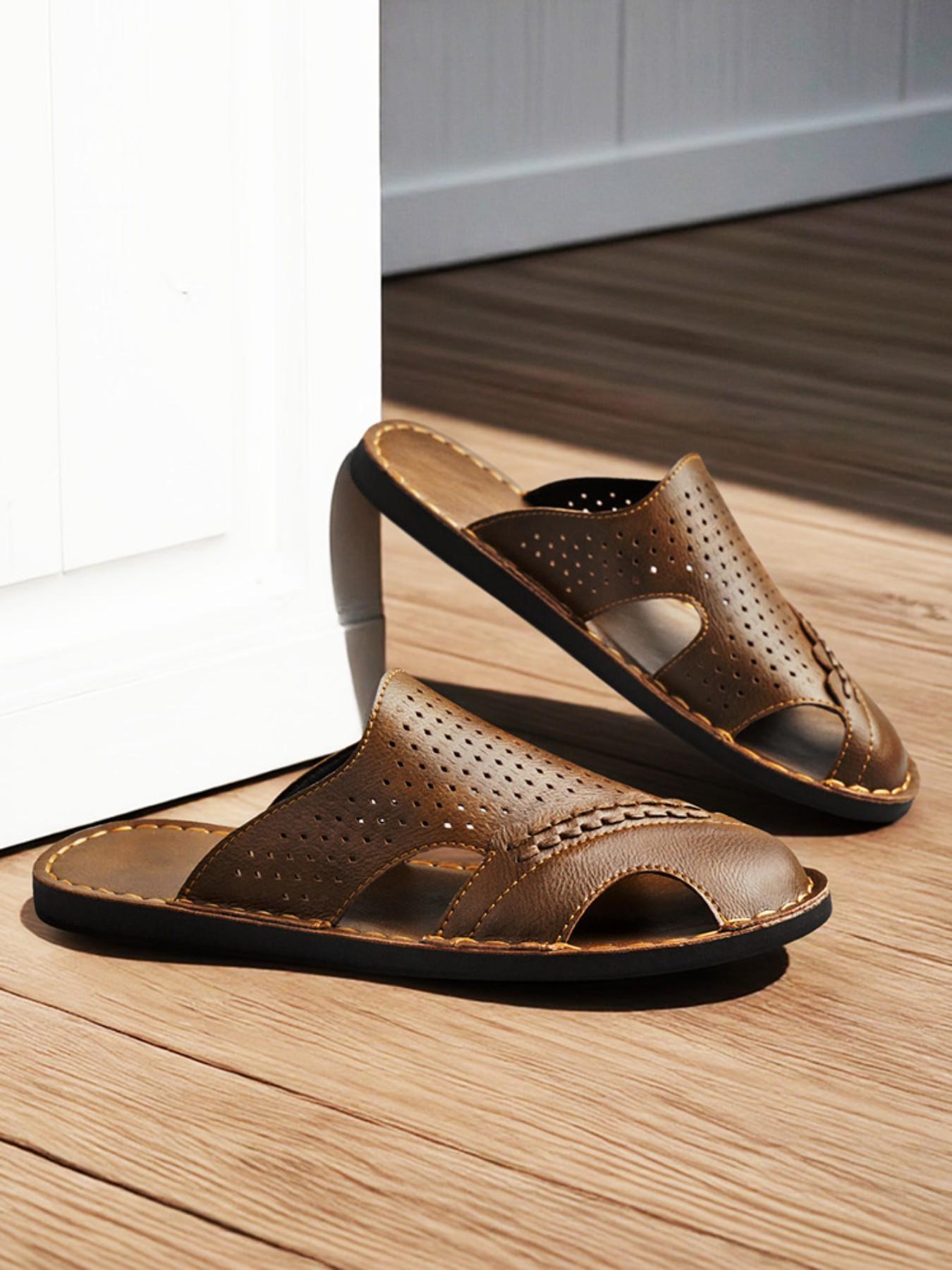 Men's Fashionable Summer Sports Sandals, PU Leather Walking Shoes, Outdoor Hiking Sneakers, Casual Beach Shoes for Spring & Summer