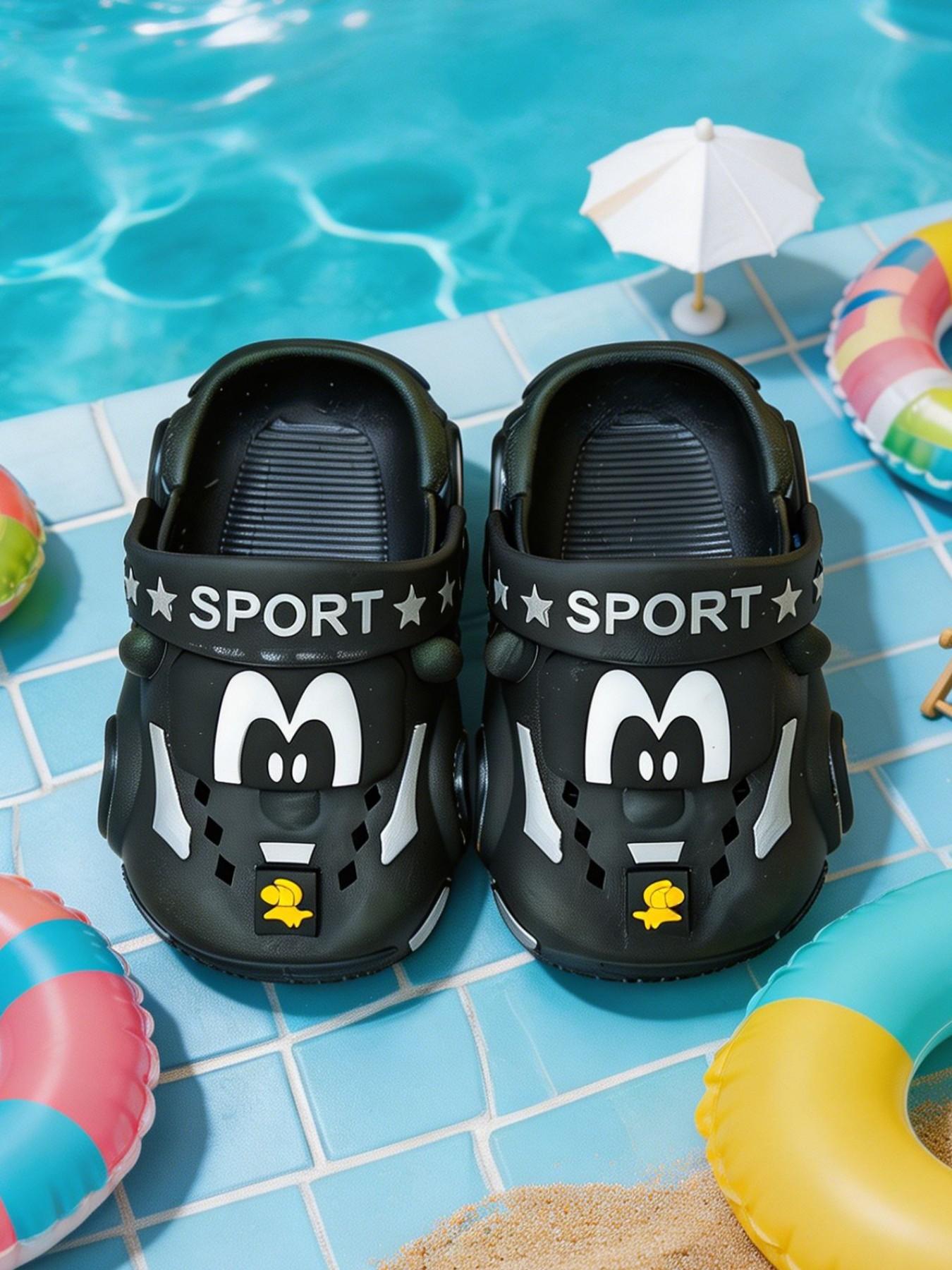 Car-Shaped Sandals, Soft Sole Anti-Slip, Breathable Summer Slippers, Casual Boys' Shoes, PVC Material, Less Than Ankle Height