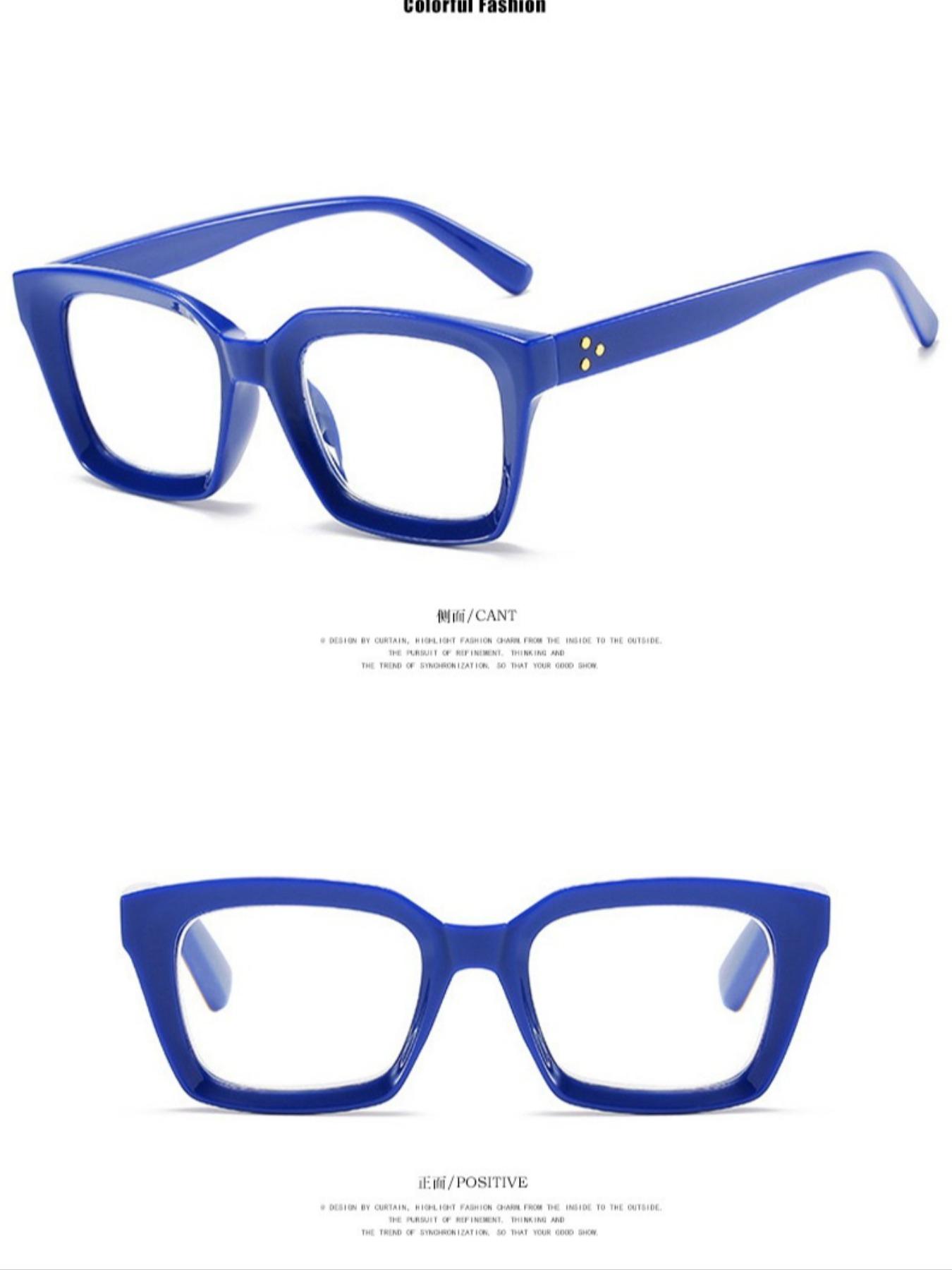 Unisex Square Frame Glasses, Trendy Retro Style, Multi-Color Decorative Eyewear, Perfect for Photoshoots & Street Fashion