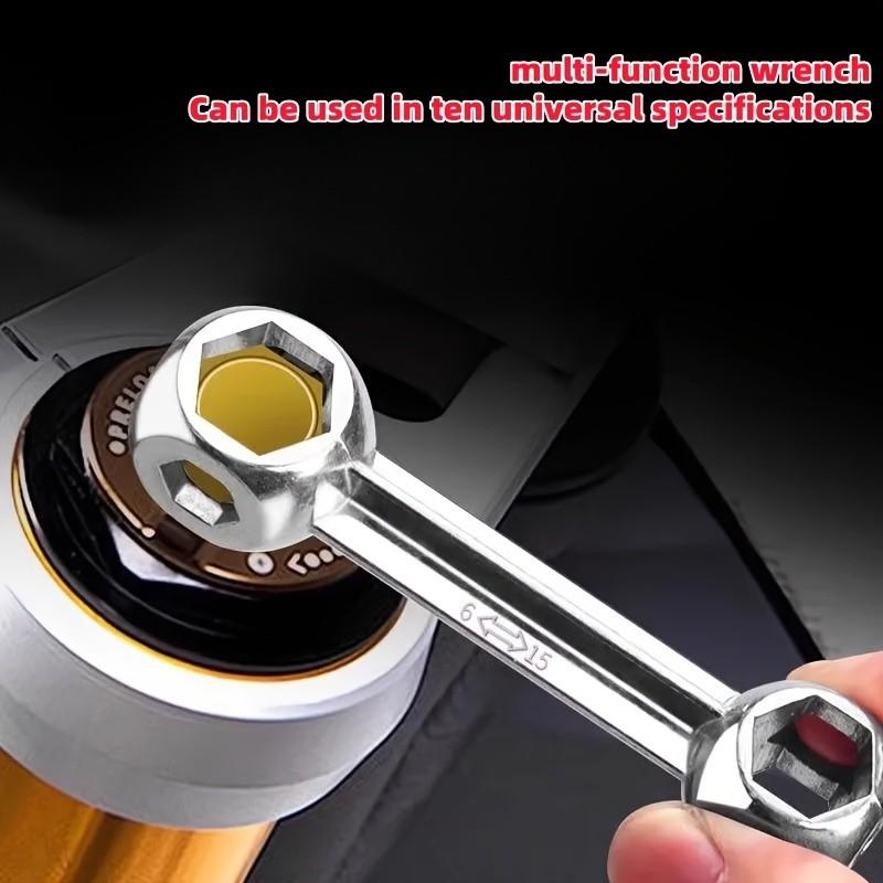 Multi-Function Wrench Set, 10 Sizes Repair Tools, Bone Shape & Open Socket Design, Compatible with Bolts Nuts Parts, Multifunctional Wrench