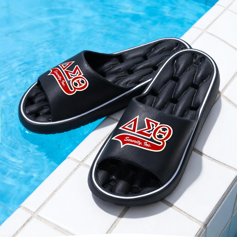 1pc Delta Sigma Theta Sorority Slippers Sandals - Sole & Footbed, Soft Sole Comfortable Suitable for &, Unisex Indoor/Outdoor Shoes with Greek Letter, Hand Washable for Home, Beach, Casual Wear (Durable), Women Shoes