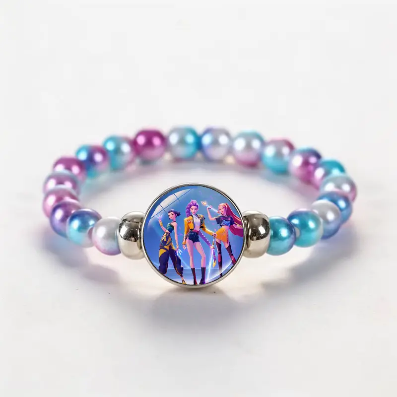 Gradient Dreamy Sparkle Bead Bracelet, Anime Witch Idol Friendship Jewelry Gift, Sweet Cool Best Friend Pendant Chain, Exquisite Trendy Bracelet
