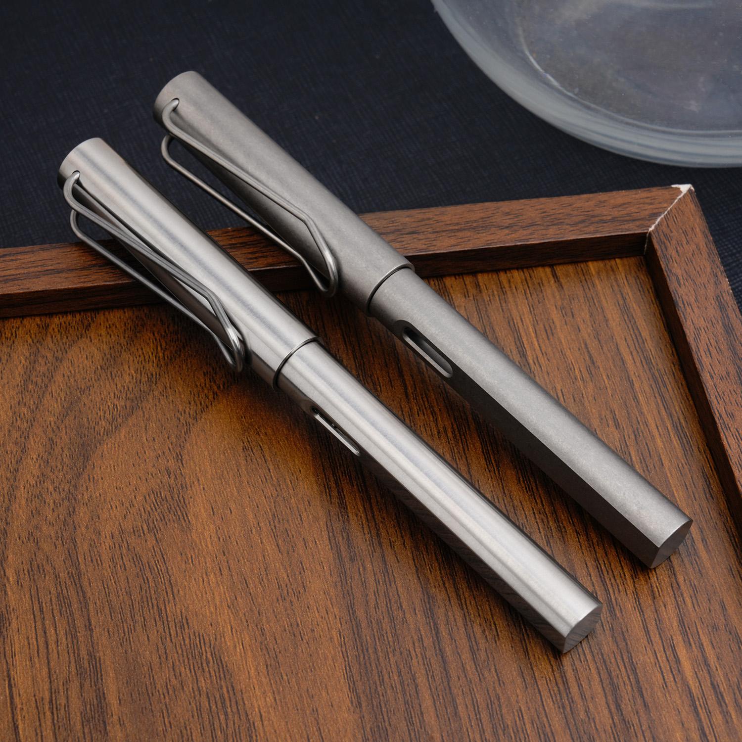 Titanium 2 in 1 Pen Set, Office Supplies with Medium Point and Replaceable Ink Refills, Essential Writing Tools for Home and Office, College Student Pen