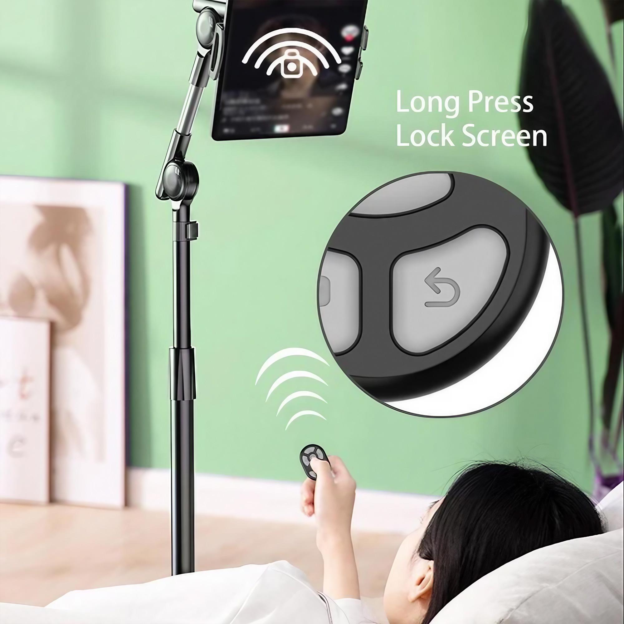 Wireless Ring Remote with Digital Display Charging Case, 7-Key Scroll Clicker for Smartphones Tablets iOS Android. Rechargeable Selfie Video Controller Compatible with Mobile Devices.