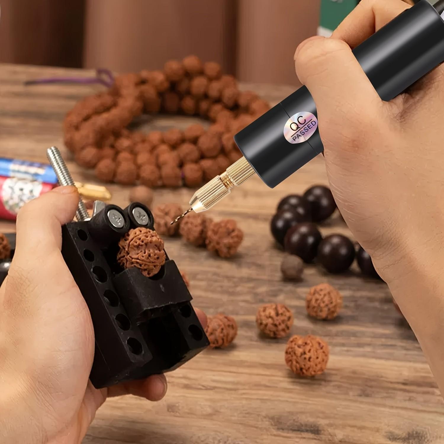 USB Mini Electric Drill Set for Resin Aluminum Rotary Tool, Multiple Drill Bits Handheld Needle Clamp Kit, Small DIY Drilling Projects Keychain Crafts ()