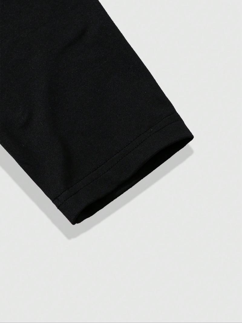 Men's Casual Breathable Fitted Long Sleeve Sports T-Shirt, Compression Top with Turtle Neck Design, Fitness Long Sleeve Shirt, Gym Athletic Clothes