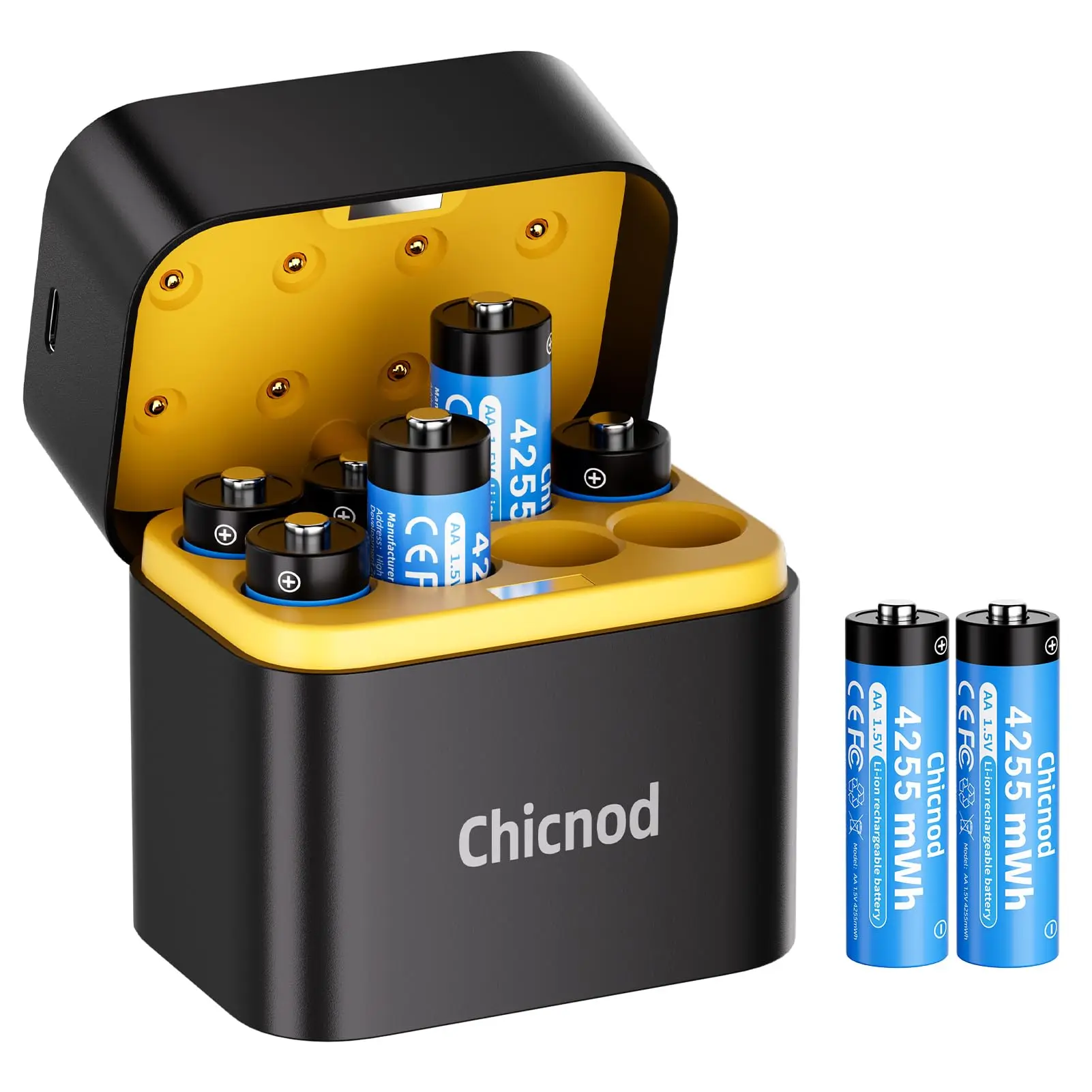 1.5V AA Batteries Fast 8PCS Rechargeable with Charger Lithium 4255mWh Smart NEW