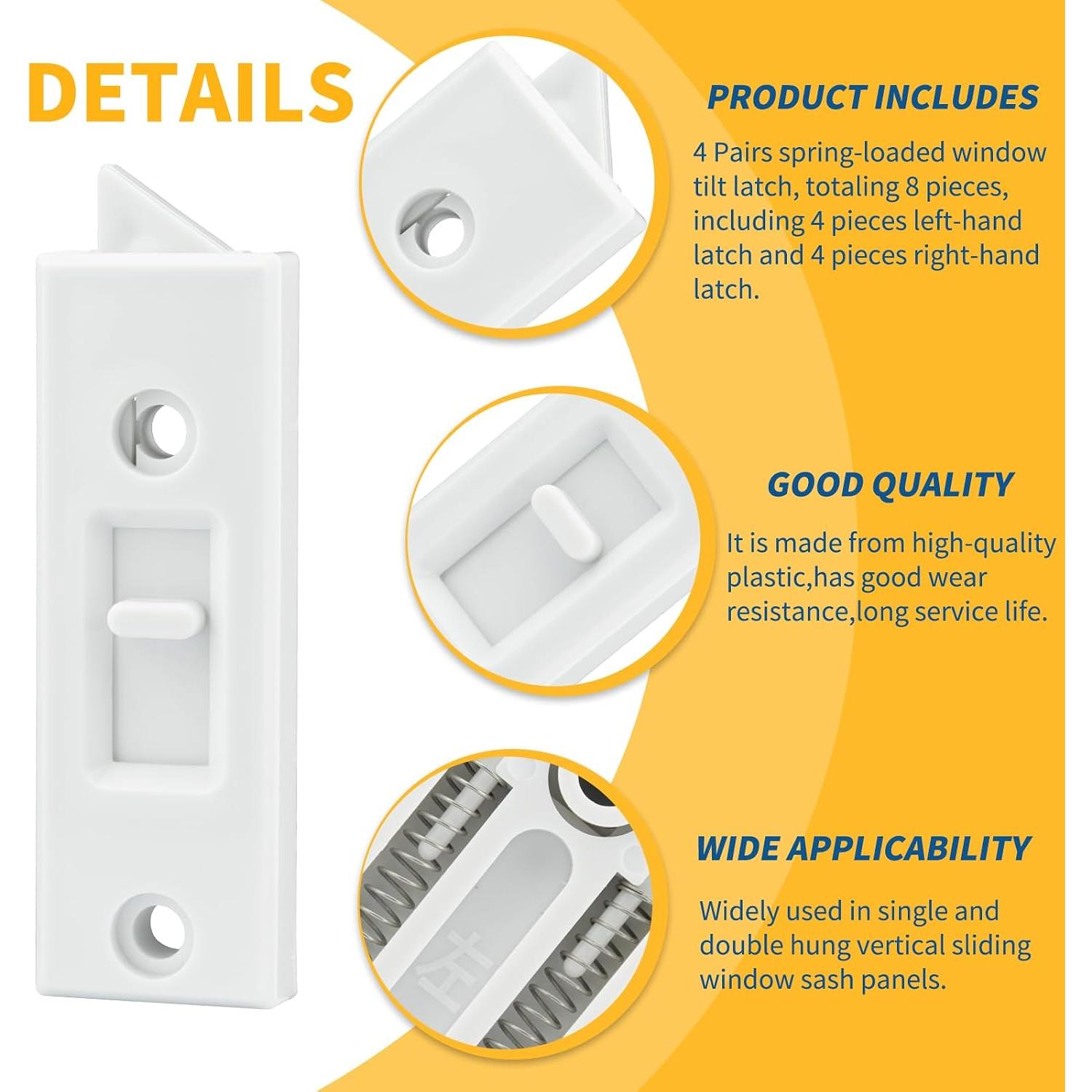 8 count Window Latch Locks Spring Window Tilt Latch Part by ,Vinyl Plastic Construction,Window and Hardware 2 Inch Hole Center Spacing Sliding Lock White 8 count Window Latch Locks Spring Window Tilt Latch Part by ,Vinyl Plastic Construction,Window and Hardware 2 Inch Hole Center Spacing Sliding Lock White
