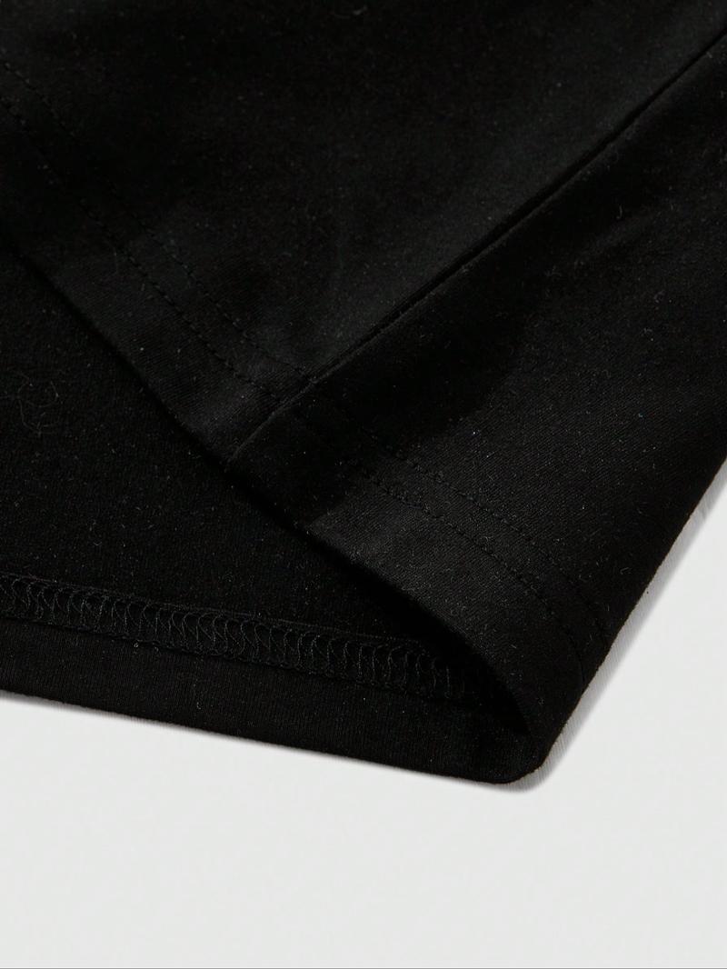 Men's Short Sleeve Tee and Washed Cotton Straight Leg Pants Set, Gothic Print, Casual Summer, Comfortable and Stylish