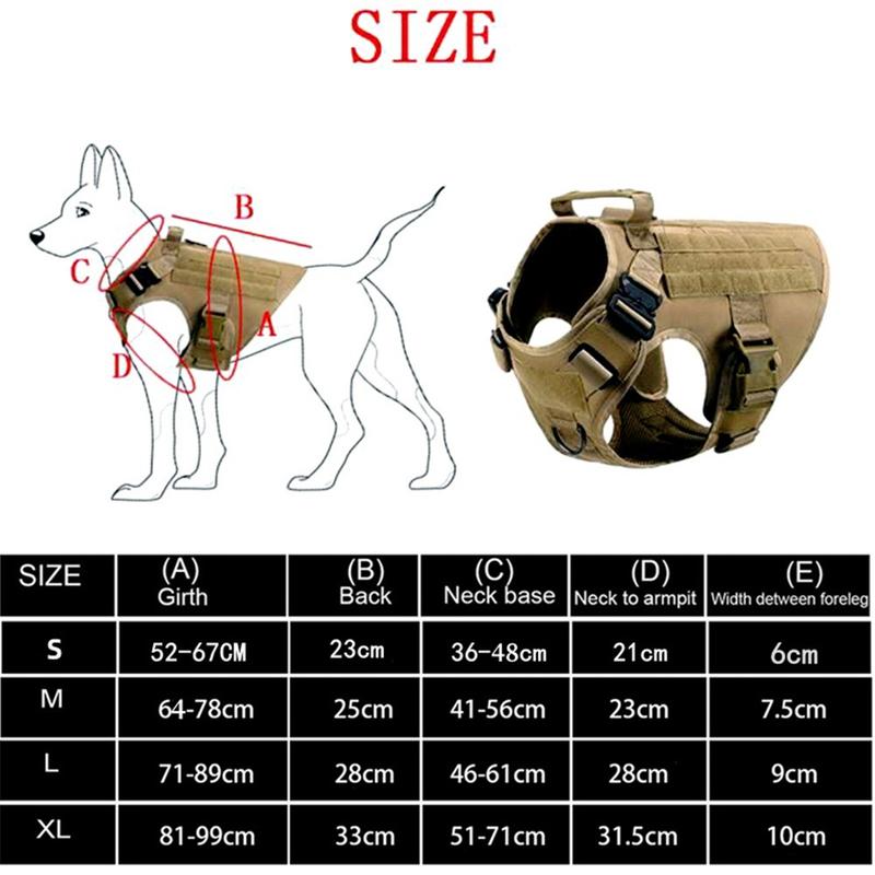 Tactical Dog Harness, Adjustable No-Pull Handle Service Vest Heavy Duty Pet Large Breed, Dog Vest for Training Hunting Walking, Adjustable Safety Harness Tactical Dog Harness, Adjustable No-Pull Handle Service Vest Heavy Duty Pet Large Breed, Dog Vest for Training Hunting Walking, Adjustable Safety Harness