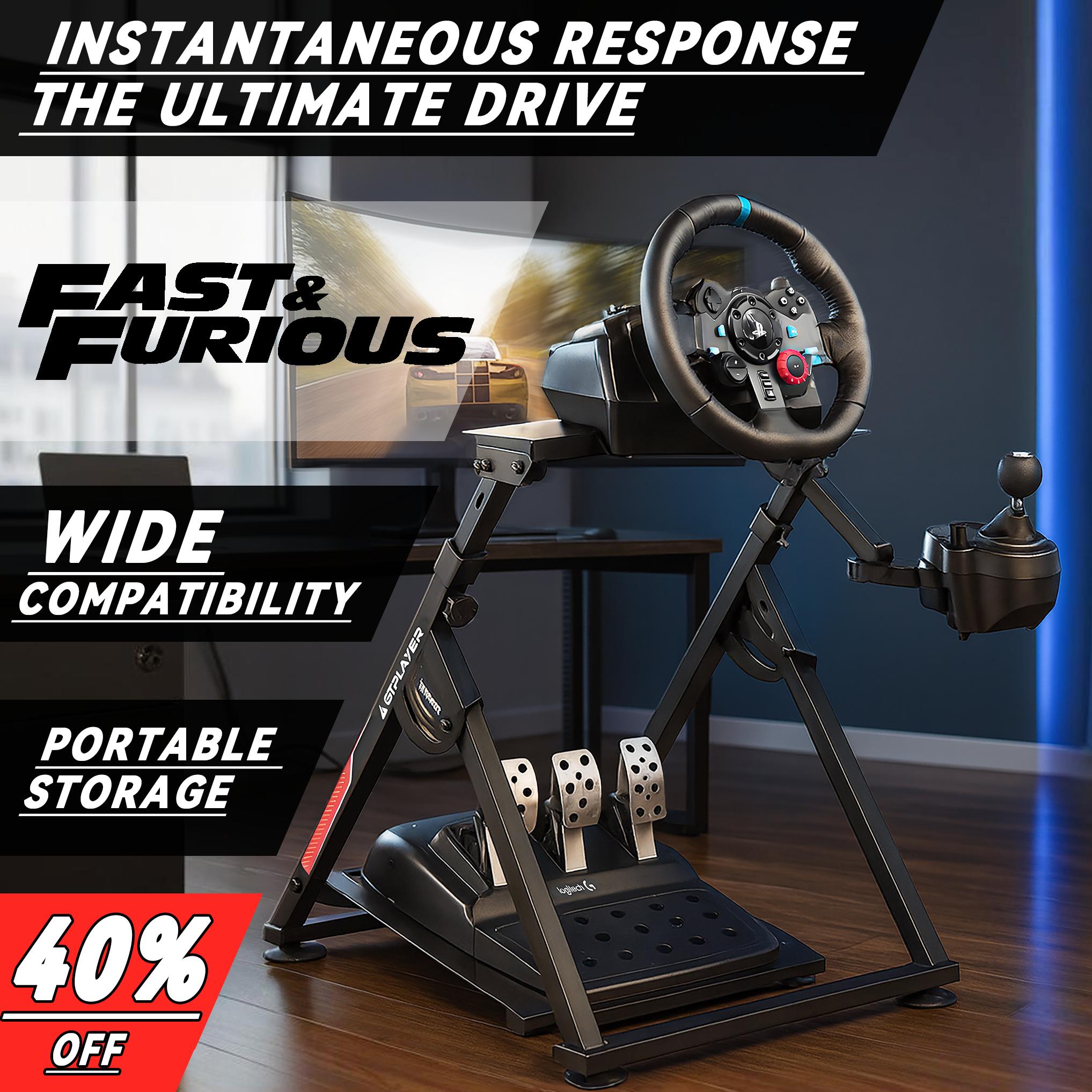 Comhoma Racing Simulator, Racing Wheel Bracket, Cockpit Wheel Bracket, Steering Gear and Shift Lever Bracket, suitable for Logitech G25, G27, G29, G920, G923 and Tesoton T330TS gaming brackets, Wheel Pedal, does not include the steering wheel itself.