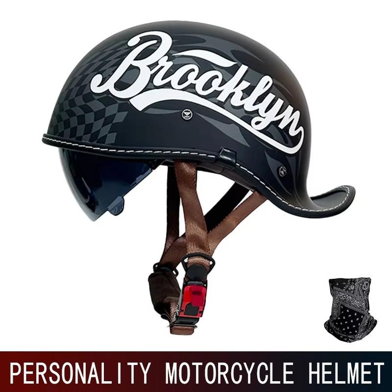 Trendy Personality Motorcycle Half Helmet, Dot Certified Vintage Harley Helmet, Unisex Riding Safety Helmet, Stylish and Secure