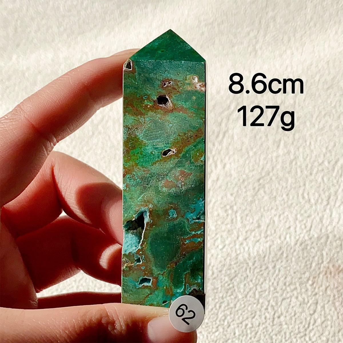 Chrysocolla Crystal Tower Malachite Wand Quartz Point Decor Polished Obelisk  Healing  Reiki Energy Crystal Gem