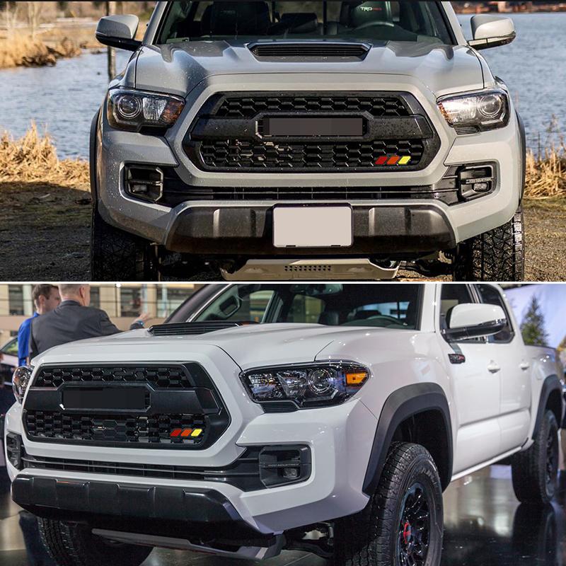 1 Set Tri-color 3 Front Grille Badge Emblem Decor For Toyota Tacoma TRD Pro 4Runner Tundra FJ RAV4 etc