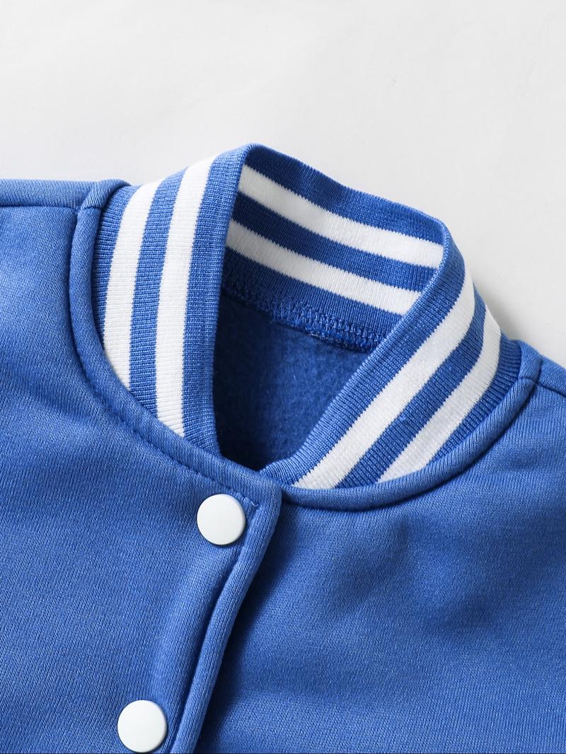 KPOP – The Huntress Girl Group  Girls' Short Baseball Coat, Cartoon Pattern Design, Elastic Fabric, Casual Sports School Uniform, Fall & Winter Outerwear, Casual Cute Outerwear