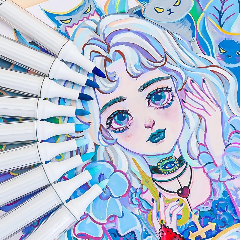 Acrylic Paint Soft Tip Marker Pen Set, 9 Colors/set Vibrant Marker, Suitable for Rocks, Ceramics, Wood, Canvas, Plastic, Glass, Stone, Calligraphy, Painting